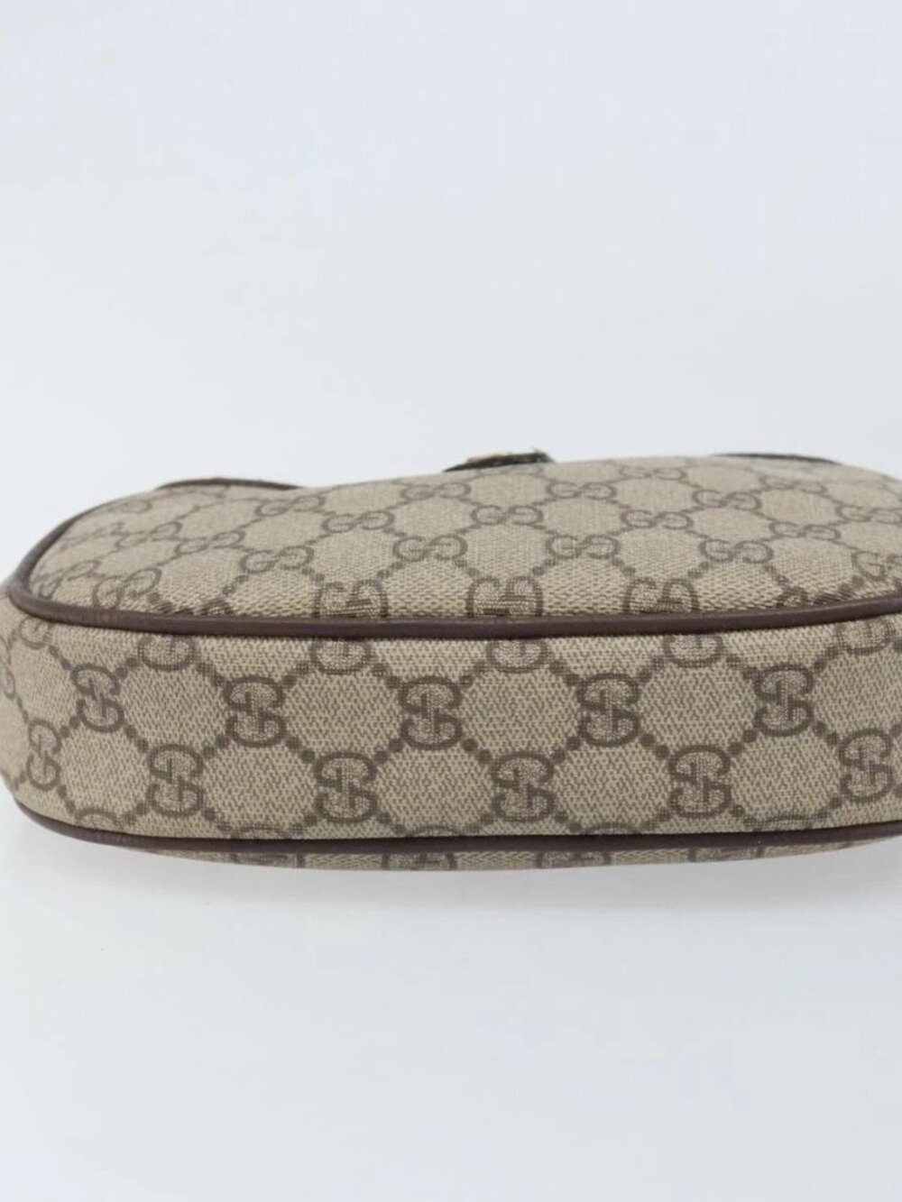 GUCCI GG Supreme Web Sherry Line Bag PVC Beige Gold 007 58 6112 Auth LNZ553 - Picture 7 of 16